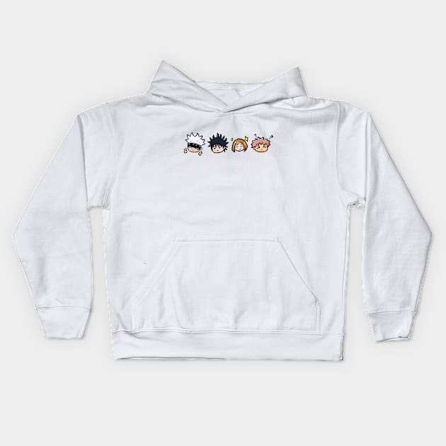 Anime Inspired Simple Chibis Kids Hoodie by cassiebossmann